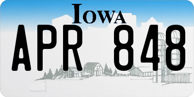 IA license plate APR848