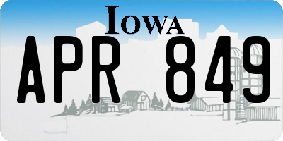 IA license plate APR849