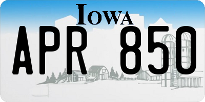 IA license plate APR850