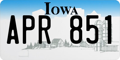 IA license plate APR851