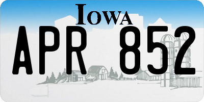IA license plate APR852