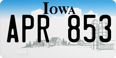 IA license plate APR853