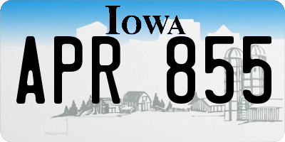 IA license plate APR855