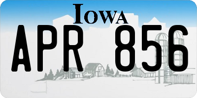 IA license plate APR856