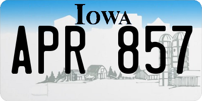 IA license plate APR857