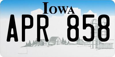 IA license plate APR858