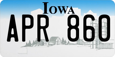 IA license plate APR860