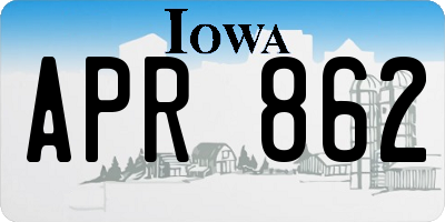 IA license plate APR862