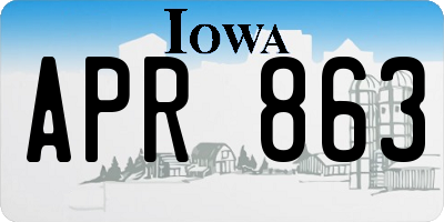 IA license plate APR863