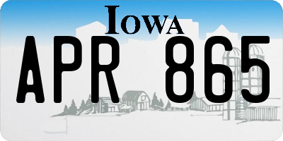 IA license plate APR865