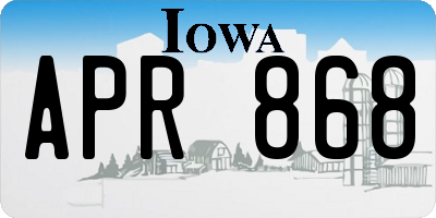 IA license plate APR868