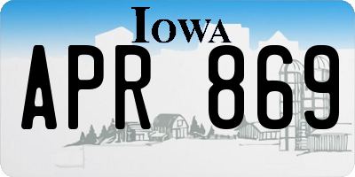 IA license plate APR869