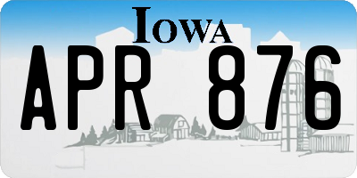 IA license plate APR876