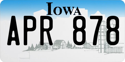 IA license plate APR878