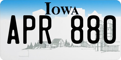 IA license plate APR880