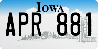 IA license plate APR881