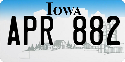 IA license plate APR882