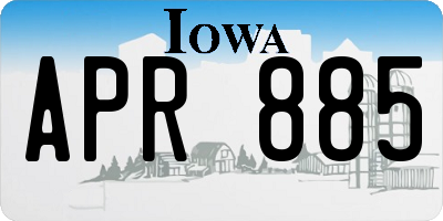 IA license plate APR885