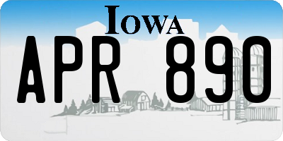 IA license plate APR890