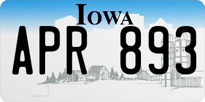 IA license plate APR893