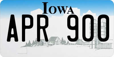 IA license plate APR900