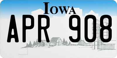 IA license plate APR908