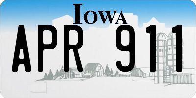 IA license plate APR911