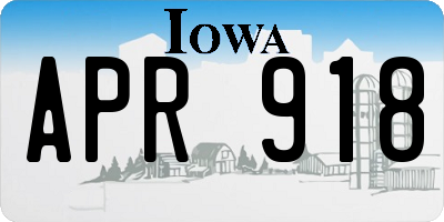 IA license plate APR918