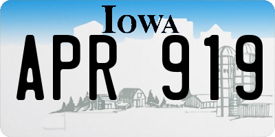 IA license plate APR919