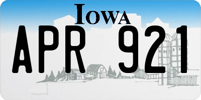 IA license plate APR921