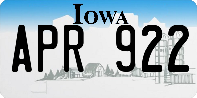 IA license plate APR922