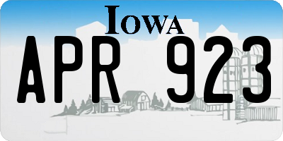 IA license plate APR923