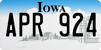 IA license plate APR924