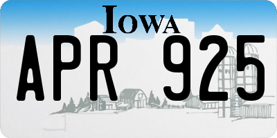 IA license plate APR925