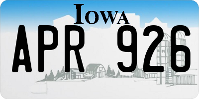 IA license plate APR926