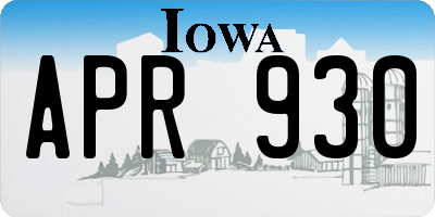 IA license plate APR930