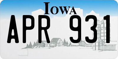 IA license plate APR931