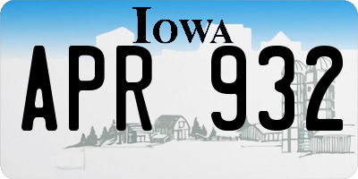 IA license plate APR932