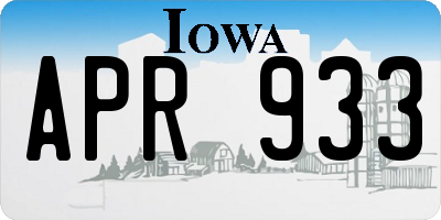 IA license plate APR933