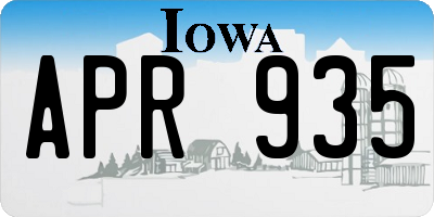 IA license plate APR935