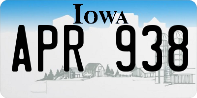 IA license plate APR938