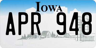 IA license plate APR948