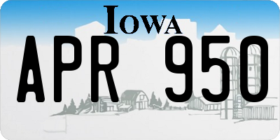 IA license plate APR950