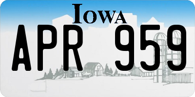 IA license plate APR959