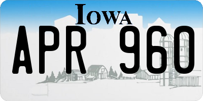 IA license plate APR960