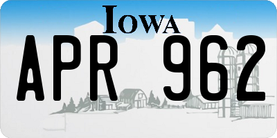 IA license plate APR962