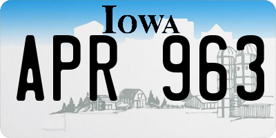 IA license plate APR963