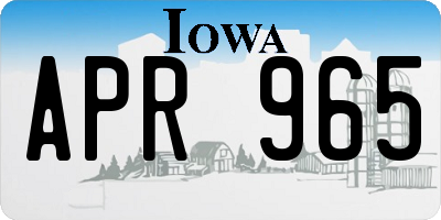 IA license plate APR965