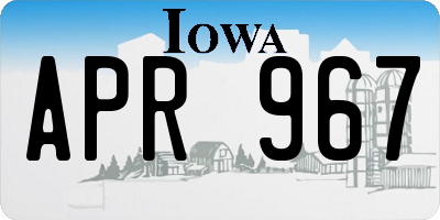 IA license plate APR967