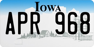 IA license plate APR968